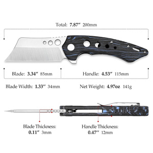 <span class=keywords><strong>Couteau</strong></span> pliant à lame en acier 154 cm, manche G10, pivot à roulement à billes, pour survie, chasse, randonnée, vente en gros petites commandes - Product Image 4