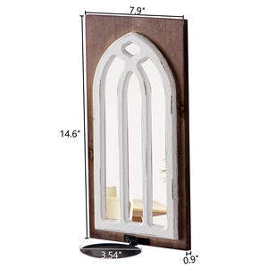 ホットセール手作りキャンドルホルダーセット2農家ハンギングウォールミラーハンギングフローティングキャンドルホルダー素朴な木製壁取り付け用燭台 - Product Image 2