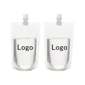 Custom Printed Food Grade Reusable Traditional Chinese Medicine Beverage Juice Spout Package Clear Liquid Plastic Bags