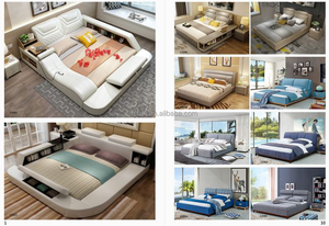 Lits de chambre à coucher modernes Tête de <span class=keywords><strong>lit</strong></span> à LED Lampe de lecture A022-1 <span class=keywords><strong>Lit</strong></span> bas moderne et élégant <span class=keywords><strong>avec</strong></span> tête de <span class=keywords><strong>lit</strong></span> rembourrée pour chambre à coucher - Product Image 4