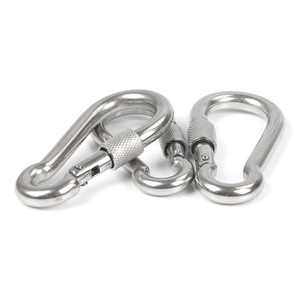 Mosquetón de acero inoxidable con cierre de rosca para escalada, arnés de seguridad para exteriores, accesorio para llavero - Product Image 1