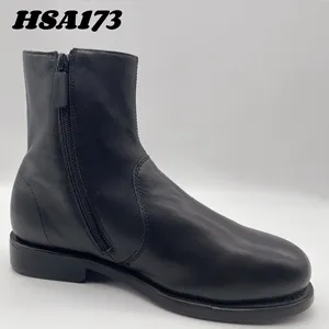 CMH，时尚拉链风格顶级全皮黑色休闲德比鞋中切优雅橡胶鞋底绅士鞋HSA173