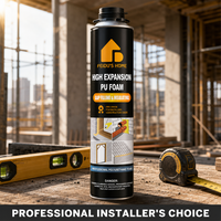 FEUDU'HOME Colle adhésive polyuréthane haute expansion professionnelle pour la construction, pour le remplissage et l'isolation thermique 750ml