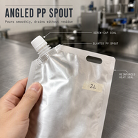 Pochette à bec verseur incliné pour sauce soja, sachet alimentaire en aluminium à fond plat pour liquides, 500 ml, 1 L, avec bouchon de qualité alimentaire pour un versement fluide