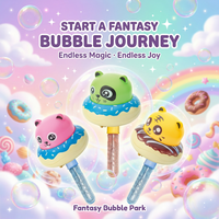 Jouets d'été pour enfants en plein air, bâtonnets à bulles en plastique non toxique, 9 pièces, style beignet, à presser pour faire des bulles d'animaux