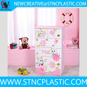 Armario de Plástico de <span class=keywords><strong>5</strong></span> Niveles con Cajones para Guardar Ropa de Bebé, con Dos Cerraduras - Product Image 3