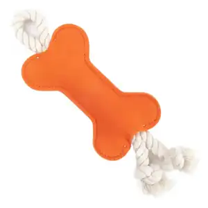 Eco-friendly Felt Pet Chew Toy With Cotton Rope Bone-shaped Interactive Pet Tug Toy For Dog Chew Toy