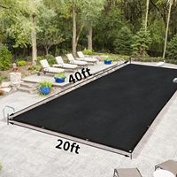 Couverture de piscine en maille enduite de PE haute résistance pour piscines enterrées, filet anti-feuilles avec œillets renforcés