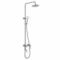 Mitigeur de douche pluie monocommande contemporain brossé OEM d'usine avec pommeau de douche rotatif à 360°, sans plomb, robinet de baignoire et de douche à valve céramique