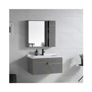 Fashion europe home bathroom furniture waterproof luxury plywood wooden cabinet bathroom vanity pvc