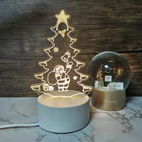 Lampe de chevet LED 3D moderne en acrylique blanc chaud, contrôle tactile, intensité réglable, rechargeable par USB, batterie intégrée, CRI 90 élevé