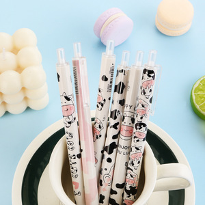 Ensemble de stylos gel créatifs à bouton-poussoir 0,5 mm, coque en plastique, impression numérique, pour le bureau et l'école - Product Image 4