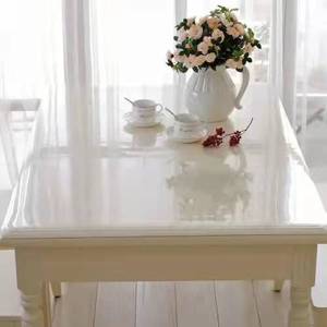 Tapis de table en verre souple transparent en PVC, imperméable, anti-huile, résistant à la chaleur et à la saleté, tapis de protection pour meuble TV, bureau - Product Image 3