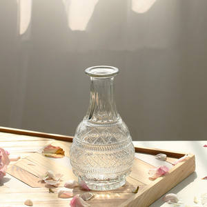 Petit rond clair vide huile aromatique huile essentielle parfum roseau diffuseur bouteille en verre pour la décoration de la maison <span class=keywords><strong>Vase</strong></span> à fleurs en verre - Product Image 6