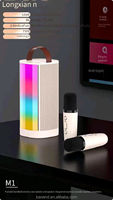Altavoz Bluetooth con Micrófono Inalámbrico, Lámpara de Ambiente Colorida, Altavoz Karaoke con Micrófono y Bluetooth