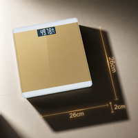 Báscula Inteligente para Peso Corporal, Vidrio Templado Dorado, 180 kg, Báscula Digital Electrónica de Alta Precisión para el Hogar, para un Estilo de Vida Saludable