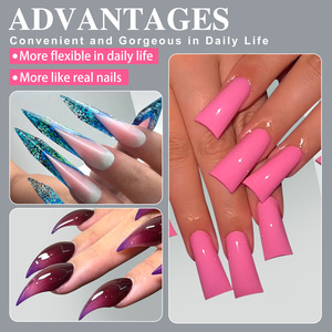 Boîte de 160 moules à ongles en forme de griffe pour extension rapide en gel, sans papier, transparents, double forme, pour extensions d'ongles - Product Image 3