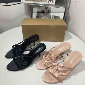 Mujeres 2025 lujo <span class=keywords><strong>Francia</strong></span> con Bowknot sandalias para zapatos de mujer tacones altos - Product Image 1