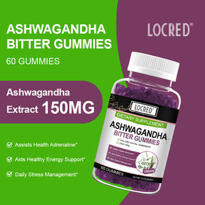 LOCRED Gomas Amargas de <span class=keywords><strong>Ashwagandha</strong></span> 150MG - Suplemento Natural Sem Laticínios para Gestão do Estresse e Suporte Energético - Product Image 5