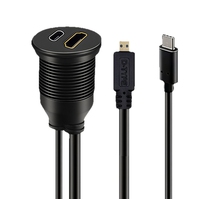 Câble d'extension USB HD et Micro HD de type D mâle vers femelle, étanche IP67, pour montage sur panneau de voiture, camion, bateau, moto