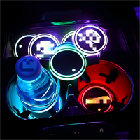 Ensemble de sous-verres lumineux LED personnalisés compatibles avec Ford Mustang 6,8 cm, antidérapants, en acrylique, néon, luxe, multicolores, pour l'intérieur