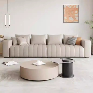 Ensemble de canapés Chesterfield de luxe moderne en cuir imperméable avec rembourrage en éponge pour salon - Product Image 2