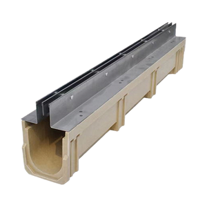 Caniveau de drainage en résine pour piétons DIY A15, canal de drainage des eaux pluviales de 1000 mm avec grille de couverture en acier inoxydable - Product Image 5