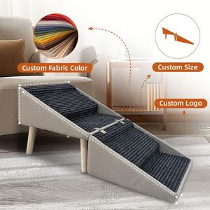 Escalier pour chien d'intérieur, marchepied 2-en-1, rampe pliable pour animaux de compagnie avec tapis antidérapant - Product Image 4