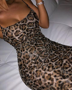 Selvaggio Sexy Della Stampa Del Leopardo Delle Donne Del Vestito Lungo di Estate Dei Vestiti di Stampa Abiti Casual - Product Image 5