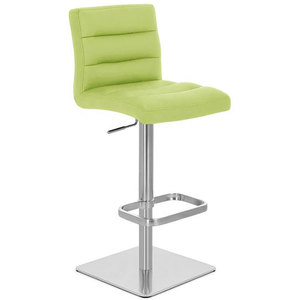 Taburete de Bar Minimalista de Estilo Nórdico con Respaldo de Estilo <span class=keywords><strong>Italiano</strong></span>, Taburete de Bar Giratorio de Cuero con Patas Altas - Product Image 1