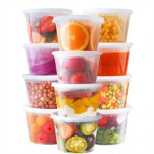 Contenants alimentaires PP sans BPA avec couvercles 8oz 16oz 32oz, hermétiques et étanches pour plats à emporter et préparation de repas - Product Image 1