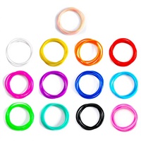 Bracelets en silicone néon multicolores fins et flexibles, style rétro années 80-90, pour femmes et filles, vente en gros