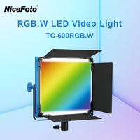 Éclairage vidéo LED plat RGB sans fil professionnel Nicefoto 600RGB 50W, panneau lumineux pour studio photo et caméra