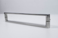 Poignée de porte de douche en acier inoxydable 304 poli, poignée rectangulaire de 380 mm entre centres de trous pour porte de salle de bain en verre sans cadre