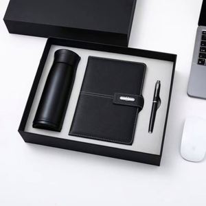 Customizable Black PU Leather Note Book Corporate Gift Set A5 <b>Journal</b> Wholesale Promotional Luxury Business Pen Notebook Set - Product Image 4