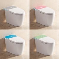 WC intelligent avec bidet, cuvette en céramique automatique, design moderne, salle de bain, eau électrique, forme allongée, siège chauffant à distance