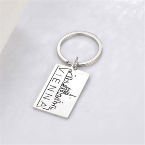 Mikiwu — porte-clés rectangulaire, <span class=keywords><strong>en</strong></span> acier inoxydable, épaisseur de 2mm, personnalisable, voyage du monde, Souvenir, pour voiture, hôtel, Rome - Product Image 3