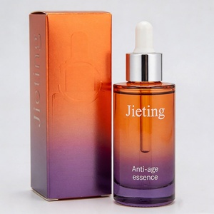 Luxury Colors Glass Dropper Bottle for Essential Oils 30ml 50ml <b>Flat</b> Shoulder Cosmetic Serum Packaging - Product Image 1