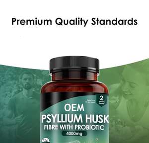 Capsules de Psyllium Biologique 4000mg <span class=keywords><strong>Vegan</strong></span> à Marque Privée Extrait Herbacé en Capsules Complément Alimentaire en Fibres pour la Digestion Intestinale Probiotiques - Product Image 5