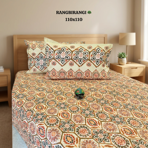 Parure de lit en coton imprimé de qualité supérieure, draps et taies d'oreiller 110x110 pour la maison et l'hôtel - Product Image 3