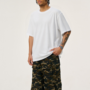 T-shirt en coton épais 200 g/m² à col ras du cou, coupe carrée, tendance, coupe courte, vierge, personnalisable, oversize, pour homme, été, uni - Product Image 3