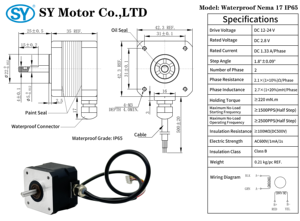 Motor Paso a Paso Eléctrico Pequeño <span class=keywords><strong>Nema</strong></span> <span class=keywords><strong>17</strong></span> de 12V, Bajo <span class=keywords><strong>RPM</strong></span>, Impermeable, para Impresora 3D, Hecho en China - Product Image 2