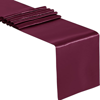 Chemin de table en satin bordeaux 30*275cm, chemins de table lisses pour mariage, dîner, fête d'anniversaire