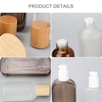 Ensemble de soins de la peau en verre givré gris de luxe, 30 ml/50 ml, récipient cosmétique plat, compte-gouttes, pot à lotion 30 g, vaporisateur, crème pour le visage, gouttes pour les yeux