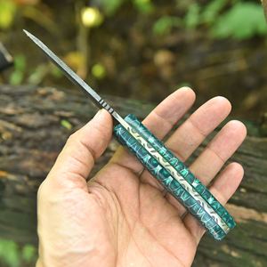 Couteau de chasse d'extérieur en gros avec lame en acier Damas, pointe tombante, manche ergonomique, options d'emballage OEM personnalisées - Product Image 4