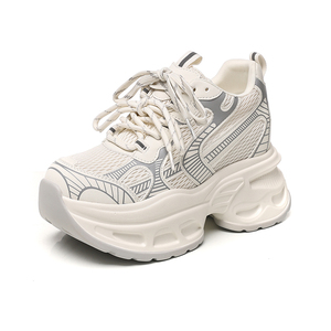 Baskets pour femmes Printemps-Été 2026 Nouvelle Collection Maille Respirante avec Talon Intégré de 8 cm Baskets Décontractées Polyvalentes pour Femmes - Product Image 1