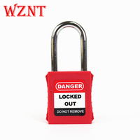 WZNT NT-A38S Kit de Reclavado de Cerraduras Maestras de Acero ABS de 38mm con Llave Igualada, Candado de Seguridad LOTO para Bloqueo y Etiquetado