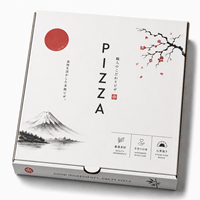 Boîte d'emballage pour pizza blanche de luxe, écologique, en matériaux recyclés, avec logo personnalisé en gros, pour la livraison à emporter des restaurants