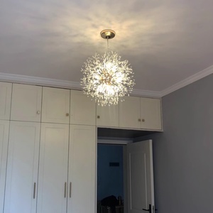 โคมไฟระย้าไฟ <span class=keywords><strong>LED</strong></span> สำหรับห้องรับประทานอาหารโรแมนติกแบบนอร์ดิกโคมไฟระย้าคริสตัลสีทองหรูหราโคมระย้าดอกแดนดิไลออนดอกไม้ไฟกลางสำหรับอพาร์ทเมนต์ - Product Image 4