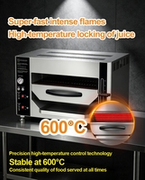 Gril à steak commercial Salamander 600 à haute température en acier inoxydable, équipement de cuisine à gaz, machine à rôtir le bœuf